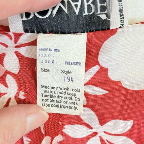 Pomare Hawaii Vintage Red White‎ Hibiscus Swim Cover Wrap Women's One Size - Picture 8 of 9